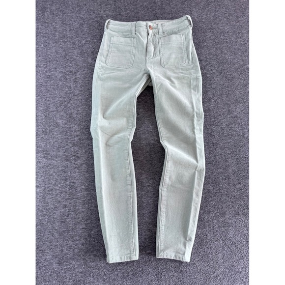 Pilcro and the Letterpress Pants - Pilcro Anthropologie High Rise Skinny Corduroy Pants Sage‎ Green Size 26